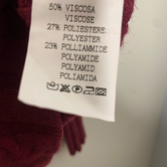 Womens Sweater Sz medium large burgundy made in Italy pullover crewneck cozycore - Picture 9 of 10